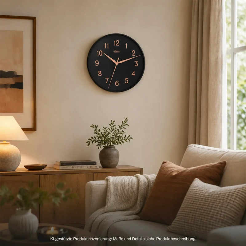Hermle Wanduhr 40 cm Ø Metall • Modernes Design • Präzises Quarzuhrwerk