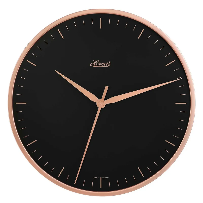 Hermle Wanduhr 40 cm Ø Metall • Geräuschloses Quarzwerk • Modernes Design