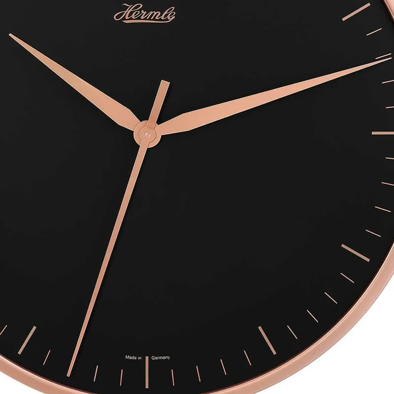 Hermle Wanduhr 40 cm Ø Metall • Geräuschloses Quarzwerk • Modernes Design