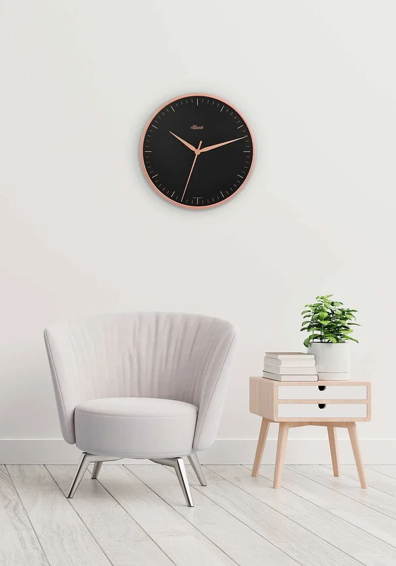Hermle Wanduhr 40 cm Ø Metall • Geräuschloses Quarzwerk • Modernes Design