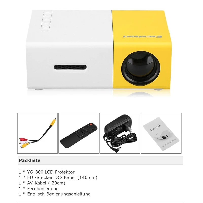 Compacte Mini-Beamer met LED-Projectie – Draagbaar Home Cinema Systeem voor Films en Series | Sansoti