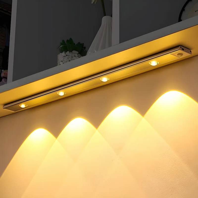 Draadloze LED-lamp met Bewegingssensor Oplaadbaar USB-C Dimbaar 3 Lichtkleuren Magnetische Installatie voor Gang Kast Slaapkamer Keuken tot 2 Maanden Gebruik | Sansoti