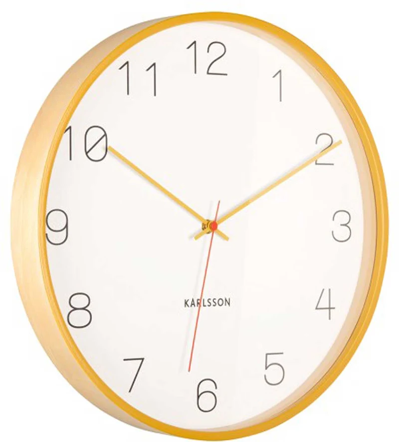Karlsson Wanduhr 40x40x5 cm Holz • Modernes Design • Hochwertiges Birkenholz
