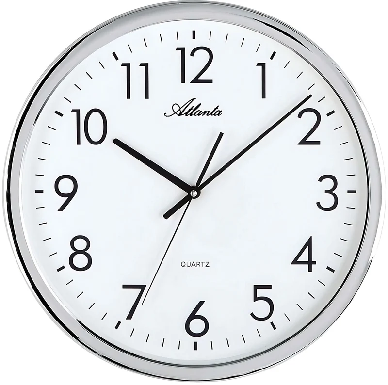 Atlanta Wanduhr 40 cm Ø Kunststoff • Geräuschlos • Modernes Design