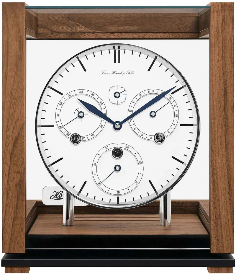 Hermle Tischuhr 29,5x25x25 cm Holz • Westminster Melodie • Automatische Nachtabschaltung