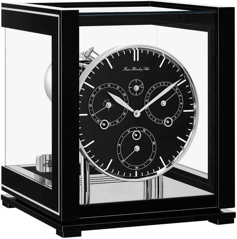 Hermle Tischuhr 29x25,5x25,5 cm Metall • Ewiger Kalender • Westminster Schlagwerk