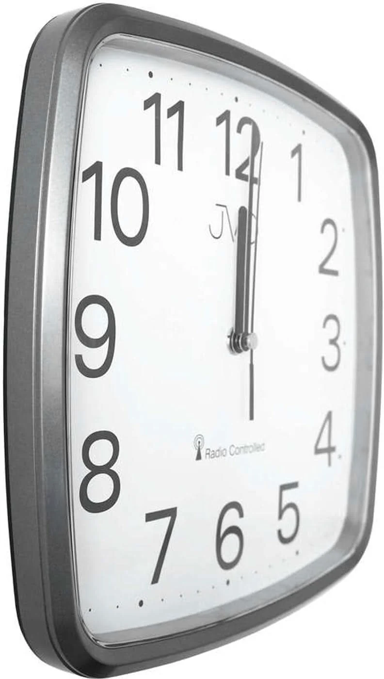 JVD Wanduhr 24x24x4,5 cm Kunststoff • Funkgesteuert • Zeitloses Design
