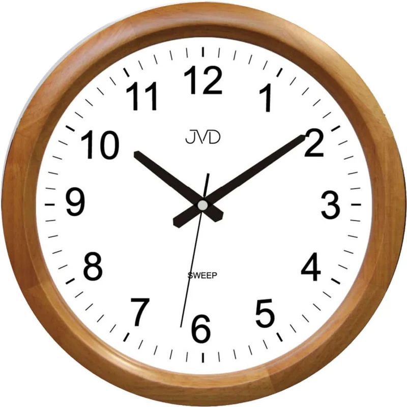 JVD Wanduhr 34x34x2,6 cm Holz • Leises Uhrwerk • Stilvolles Design
