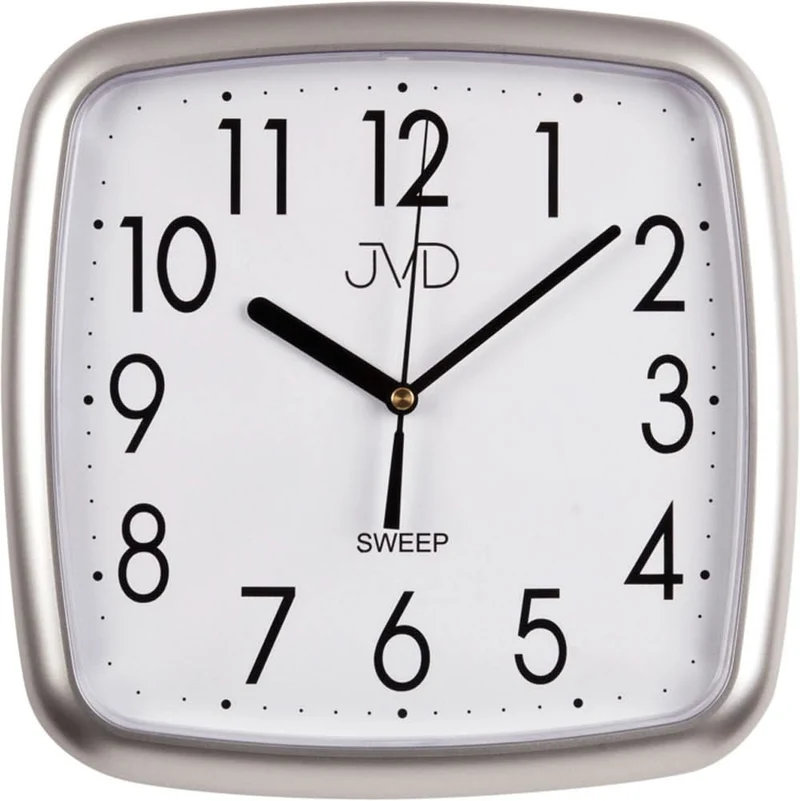 JVD Wanduhr 25x25x3,2 cm Kunststoff • Geräuschloses Quarzwerk • Modernes Design