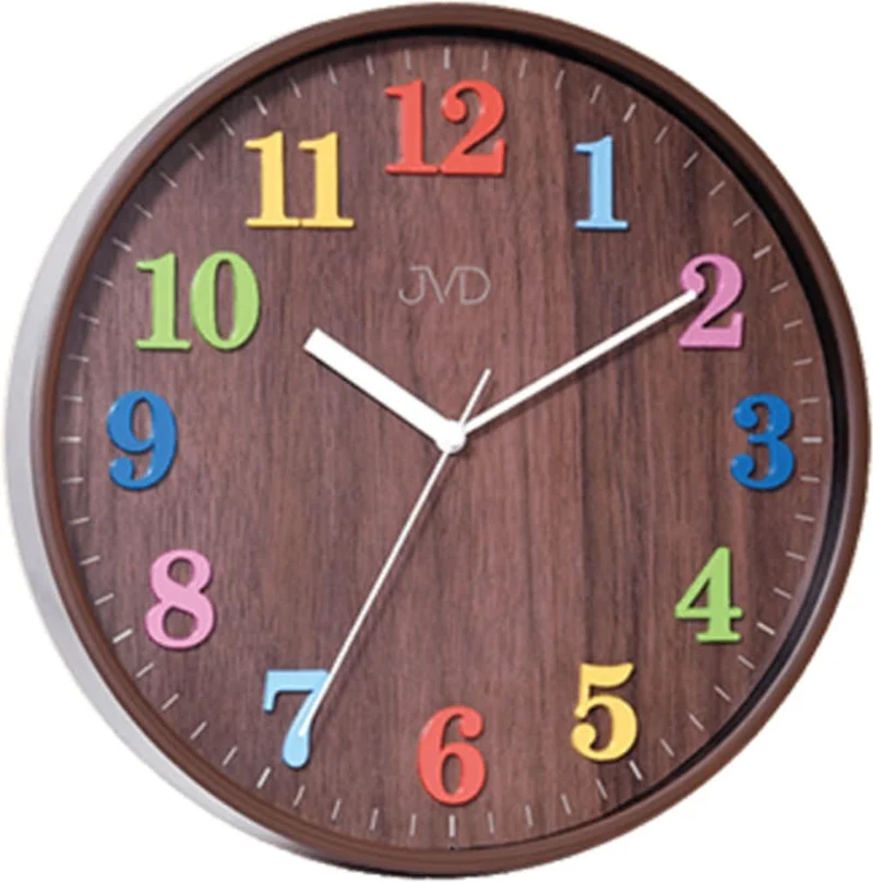 JVD Wanduhr 29,5 cm Ø Kunststoff • Leises Quarzwerk • Farbenfrohes Design
