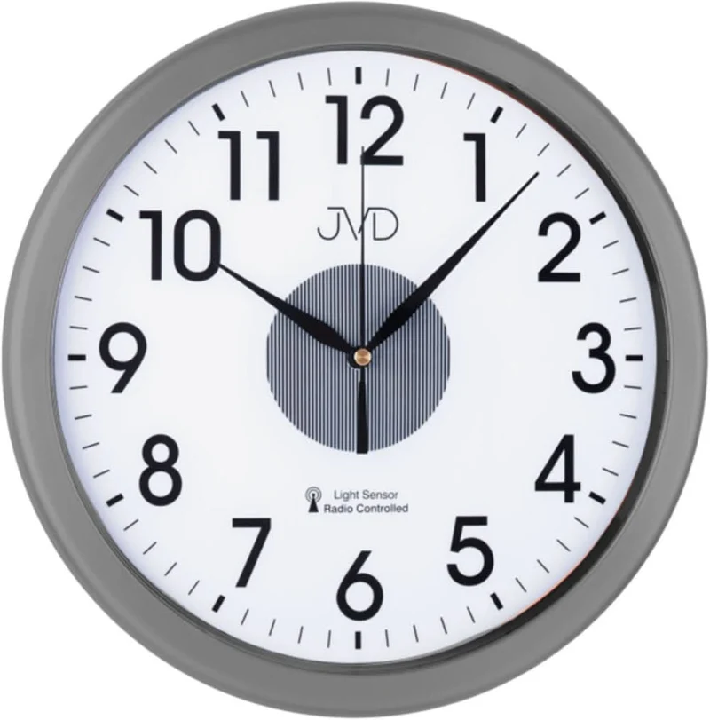 JVD Wanduhr 24x24x4,5 cm Kunststoff • Funkgesteuertes Uhrwerk • Zeitloses Design