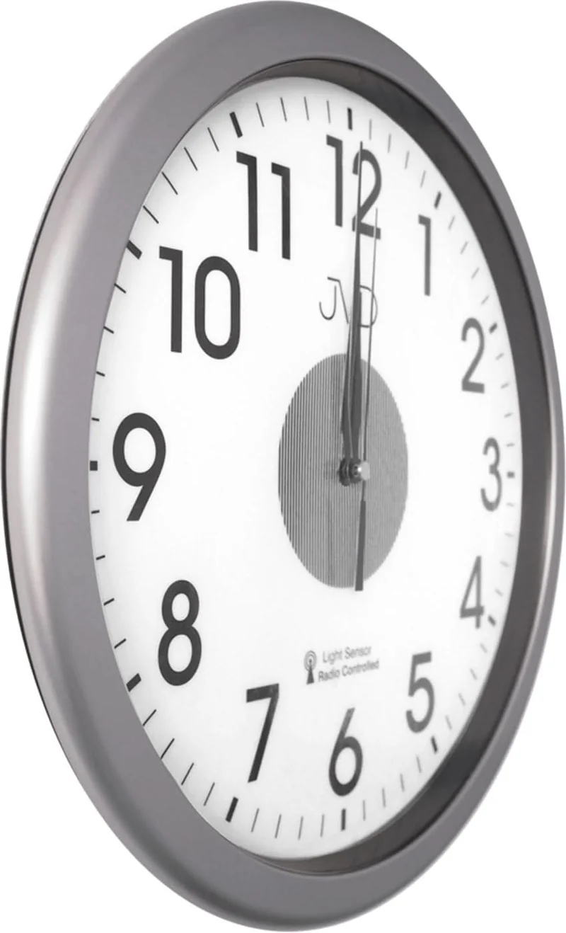 JVD Wanduhr 24x24x4,5 cm Kunststoff • Funkgesteuertes Uhrwerk • Zeitloses Design