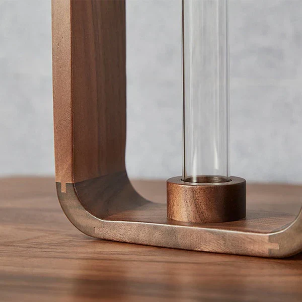 Glazen Vaas voor Stekjes met Houten Standaard – Decoratieve Propagator voor Planten | Sansoti