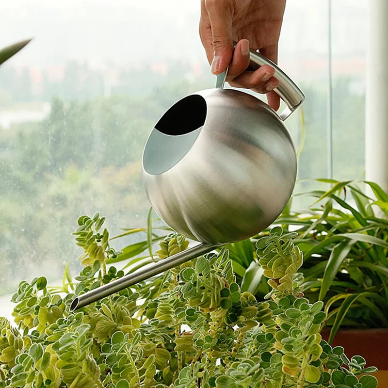 Minimalistische Plantengieter Ø 29 cm Roestvrij Staal voor Interieurplanten 1500 ml | Sansoti