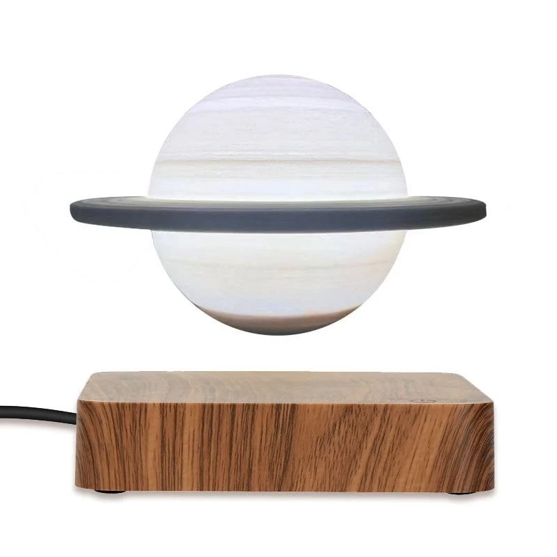 Zwevende Saturnus Lamp met Magnetische Basis en Verlichting 15cm voor Ruimtevaart Liefhebbers | Sansoti