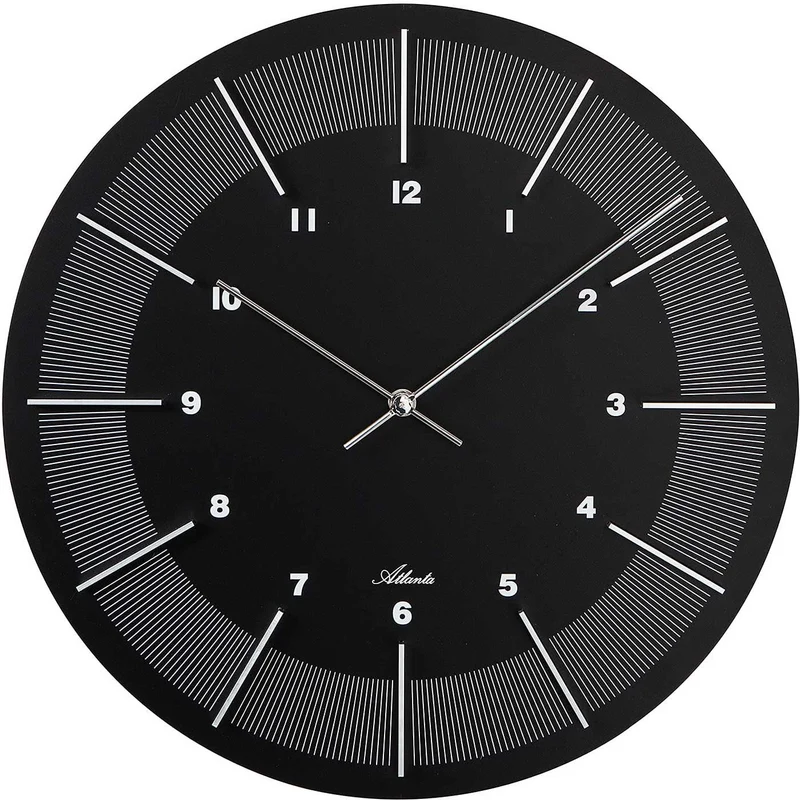 Atlanta Wanduhr 40 cm Ø Metall • Modernes Design • Geräuschloses Quarzwerk
